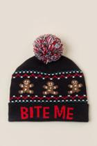 Francesca's Ginger Bread Bite Me Light Up Beanie - Black