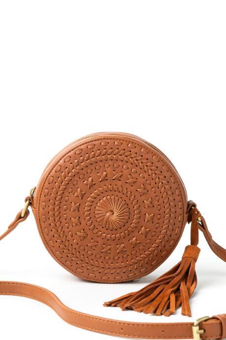 Francesca's Lara Round Crossbody - Brown