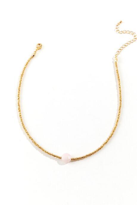 Francesca's Kamila Semi Precious Stone Choker - Pale Pink