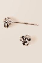 Francesca's Hailey Knot Stud Earring - Silver