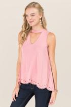 Alya Pandora Gigi Embroidered Cupro Tank - Rose