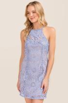 Francesca's Caylee Lace Shift Dress - Oxford Blue