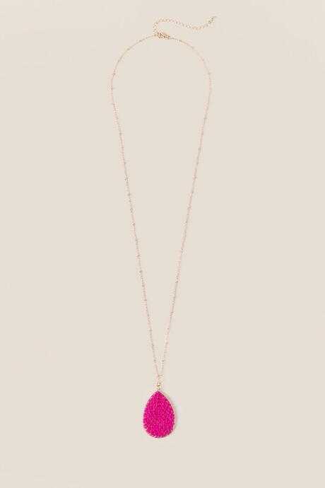 Francesca's Jaida Beaded Pendant In Pink - Neon Pink
