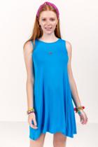 Francesca's Catherine Knit Shift Dress - Turquoise