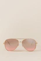 Francesca's Pepper Aviator Sunglasses - Rose/gold