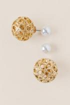 Francesca's Blaire Filigree Ball Stud Earring - Gold