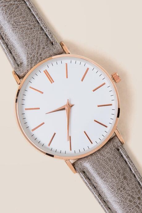 Francesca's Preston Minimalist Watch - Gray