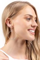 Francesca's Michelle Circle Drop Earrings - Silver