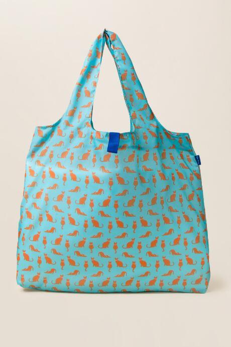 Francesca's Cat Silhouette Reusable Bag - Blue