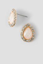 Francesca's Yoselin Teardrop Stone Stud Earrings - Ivory
