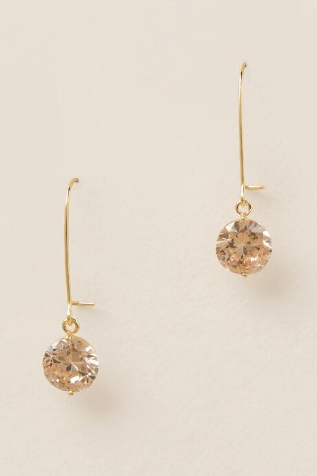 Francesca's Audrey Cubic Zirconia Drop Earring - Crisp Champagne