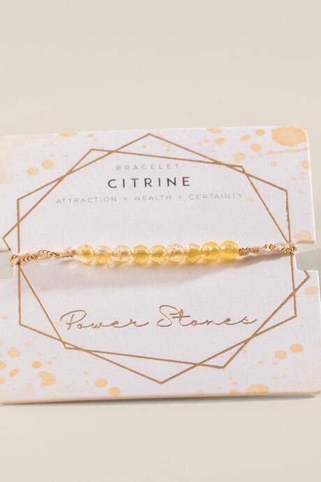 Francesca's Powerstone Citrine Braided Bracelet - Marigold