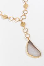 Francesca's Lila Semi Precious Stone Y Necklace - Ivory