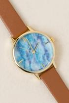 Francesca's Hillary Blue Marble Watch - Cognac