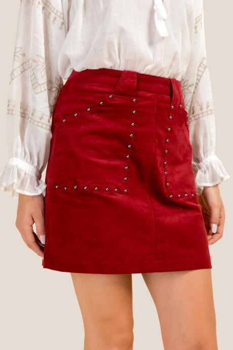 Francesca Inchess Jordan Cord Mini Skirt - Brick