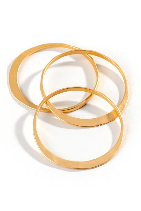 Francesca's Alayna Satin Metal Bracelet Set - Gold