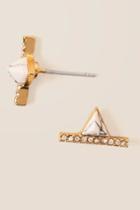 Francesca's Hermine Cubic Zirconia Stone Stud Earring - White