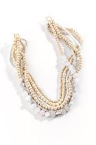 Francesca's Marcie Wood Beaded Multi-strand Necklace - Natural