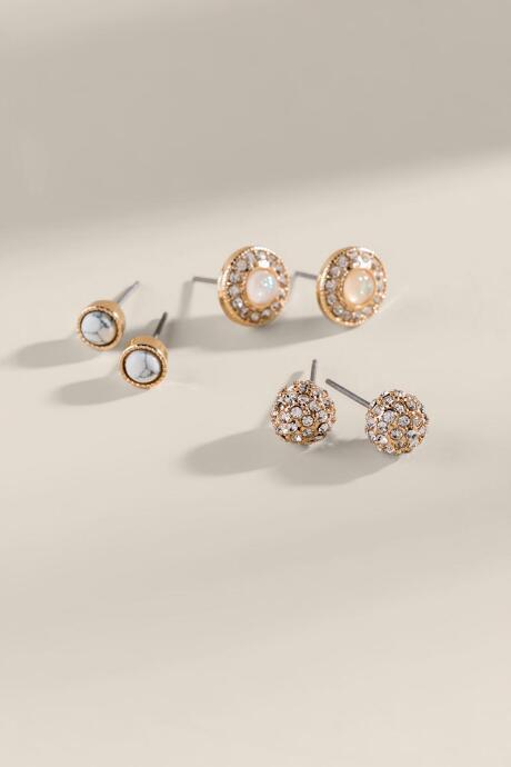 Francesca Inchess Julia Stud Set - Crystal