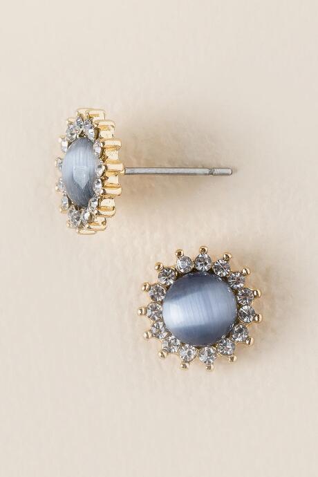 Francesca's Harriet Cateye Burst Stud - Gray