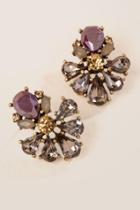 Francesca Inchess Marquesa Statement Stud Earring In Purple - Burgundy