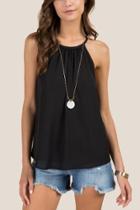 Francesca Inchess Blair High Neck Sleeveless Blouse - Black