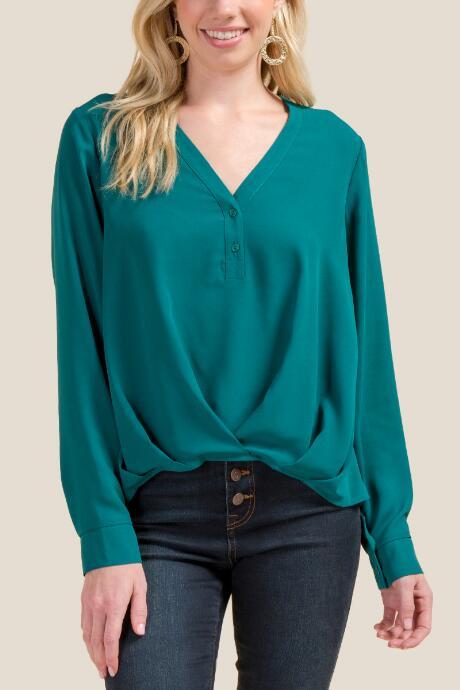 Francesca Inchess Maria Pleated Front Popover Blouse - Forest