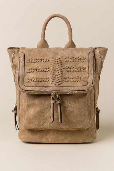 Francesca's Elisa Whipstitch Backpack - Taupe