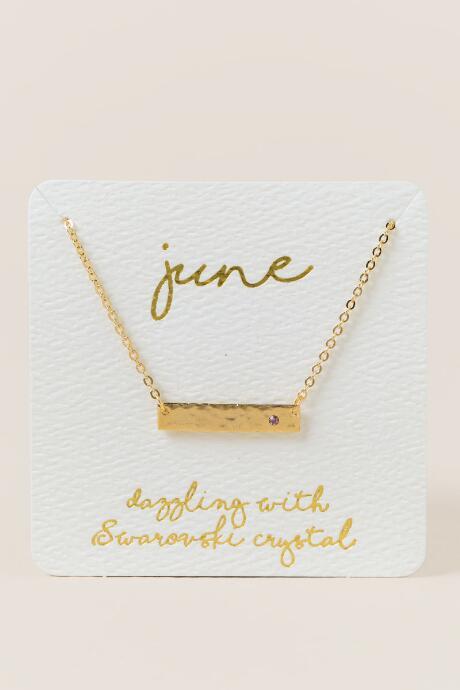 Francesca's June Birthstone Swarovski&reg; Bar Pendant - Lavender