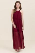 Francesca's Mary Flawless Maxi Dress - Wine