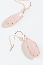Francesca's Kyla Stone Filigree Set Drop Earrings - Pale Pink