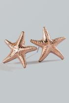 Francesca's Rose Gold Metal Starfish Stud Earrings - Rose/gold