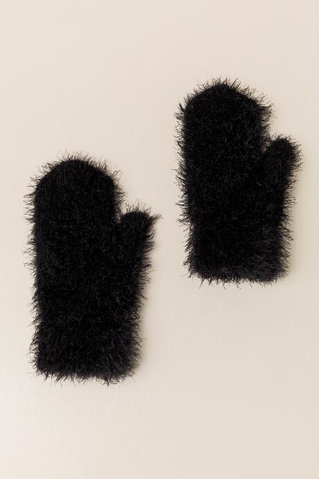 Francesca's Sally Fuzzy Mittens - Black