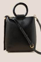 Francesca's Ali Marbled Resin Top Handle Crossbody - Black
