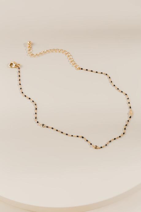 Francesca's Alessandra Beaded Chain Choker - Black