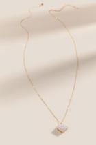 Francesca's Bella Square Cubic Zirconia Pendant Necklace - White
