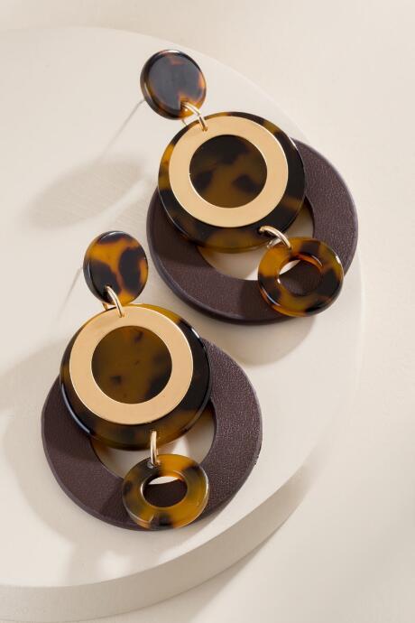 Francesca's Tanner Statement Earrings In Brown - Brown
