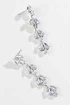 Francesca's Hanna Diamond Leaf Linear Earrings - Crystal
