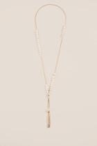 Francesca's Winsley Beaded Y Necklace - Ivory