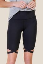 Francesca's Rylie Cross Pattern Biker Shorts - Black
