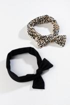 Francesca's Jess 2pk Leopard & Solid Headband - Leopard