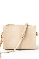 Francesca's Kate Snakeskin Crossbody - Cream