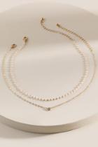 Francesca's Maya Layered Enamel Necklace - Beige