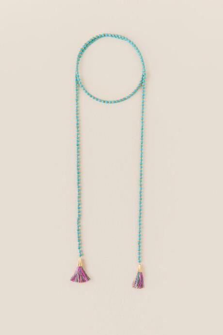 Francesca's Acadia Beaded Wrap Necklace In Turquoise - Turquoise