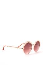 Francesca's Rosie Pink Floral Sunglasses - Gold
