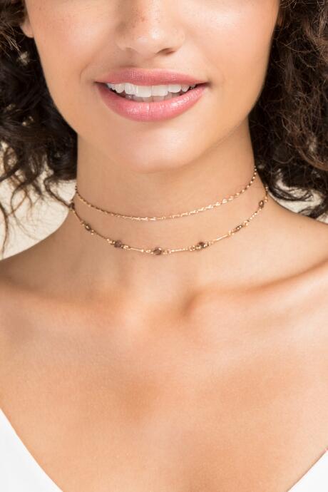 Francesca's Kristina Choker Necklace - Gray