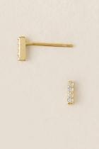 Francesca's Lizette Vertical Bar Stud Earring - Gold