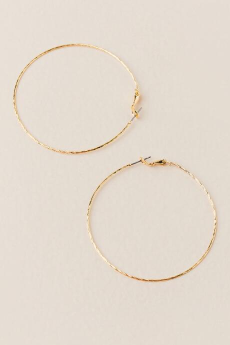Francesca's Annette Thin Hoops - Gold