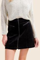 Francesca's Hermosa O Ring Zipper Skirt - Black