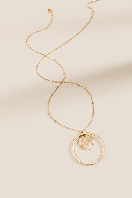 Francesca's Alina Coin Long Pendant Necklace - Gold